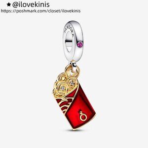 Pandora Two-tone Red Envelope Dangle Charm